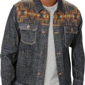 Pendleton Men’s Ryder Denim Jacket – Harding Wool Trim, Size Large
